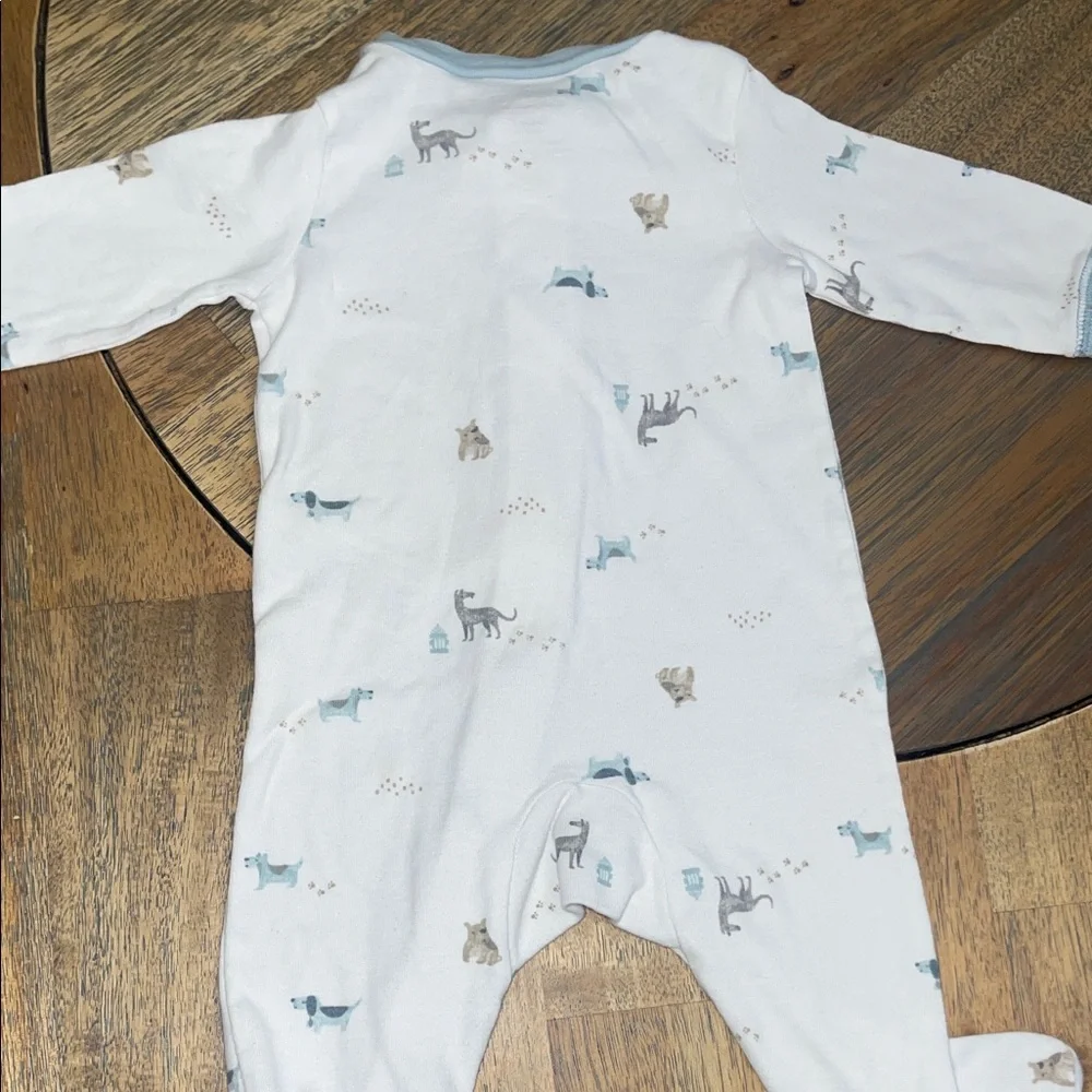 First Impressions & Carters Baby Footie Sleeper Set 0-3M Dog‎ Bear Stripe Blue